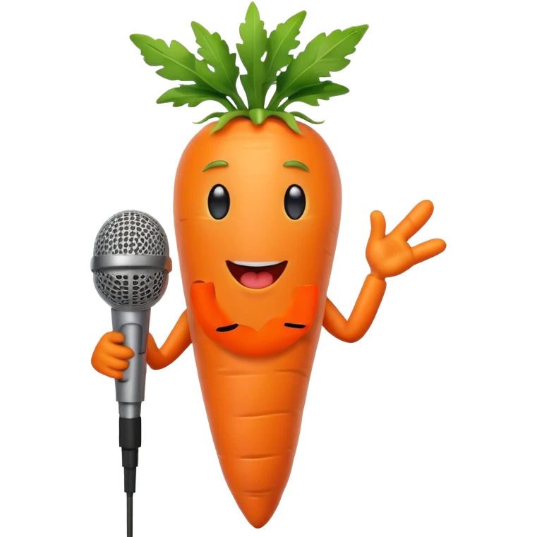 singing carrot with microphone emoji