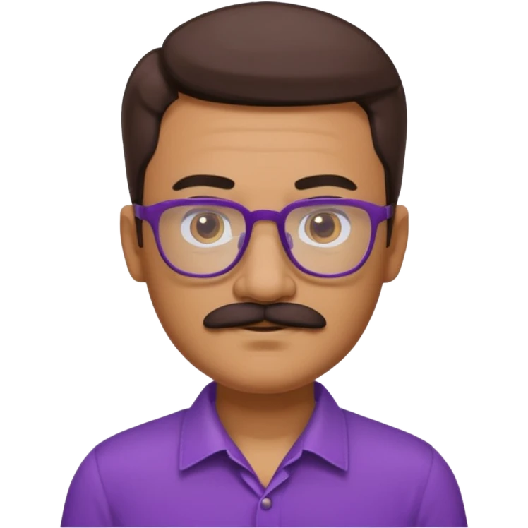 glasses purple man with mustache emoji
