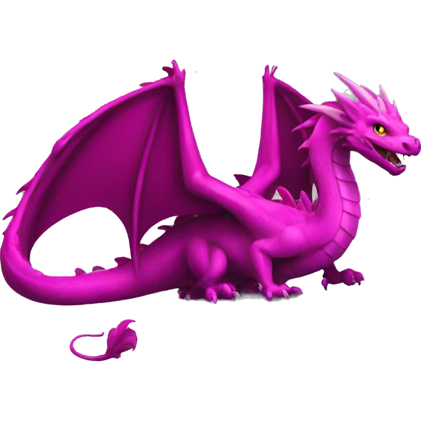 Dragón fucsia con negro emoji