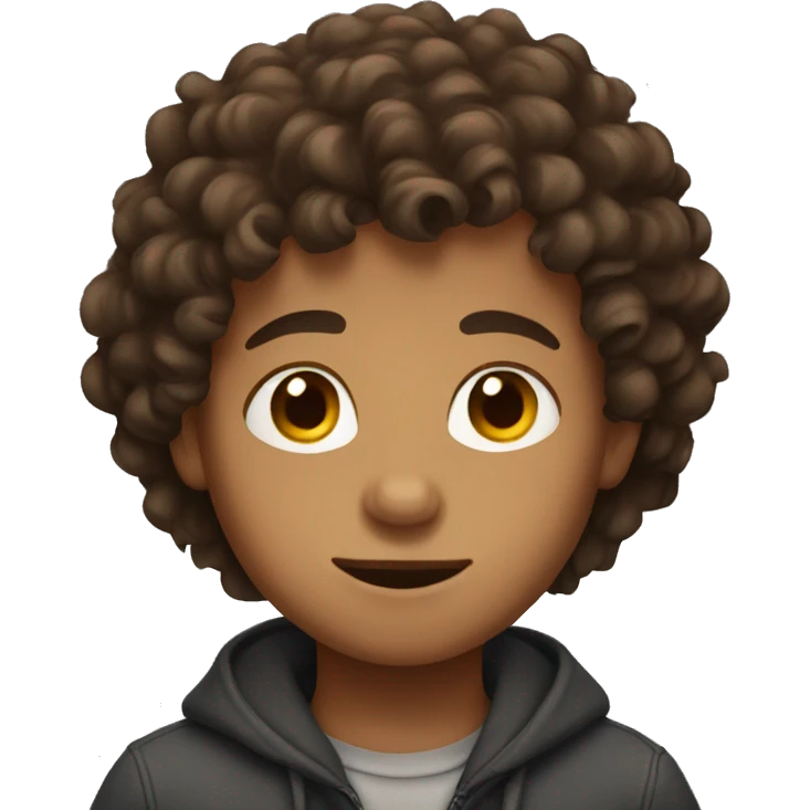 Boy with Brown Curly hair emoji