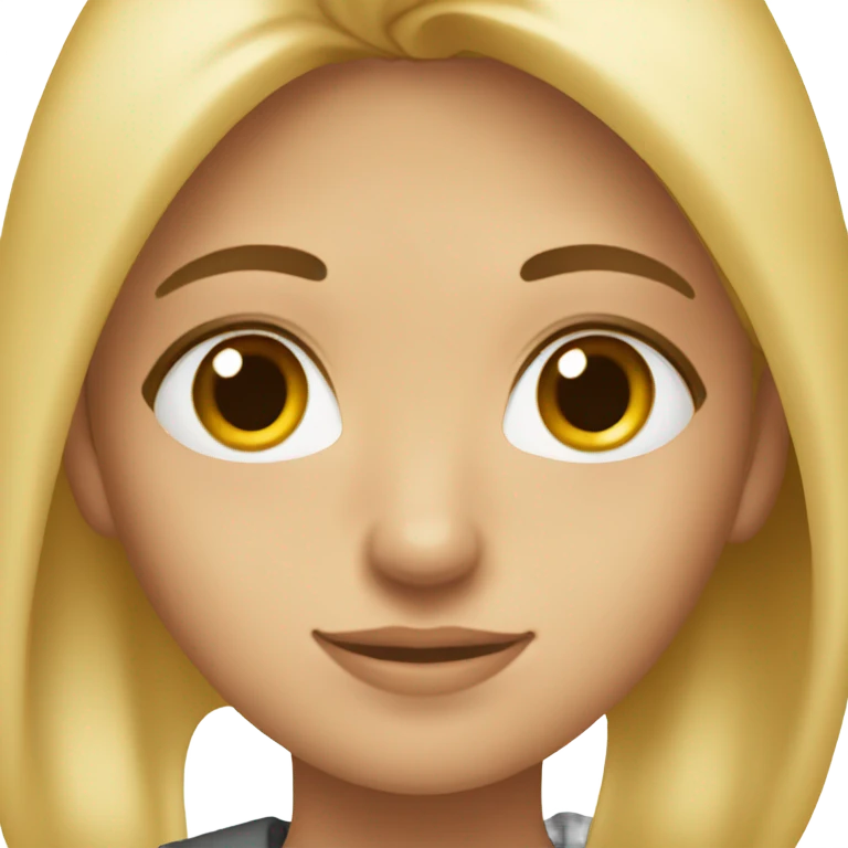 Brown eyed blonde in love  emoji