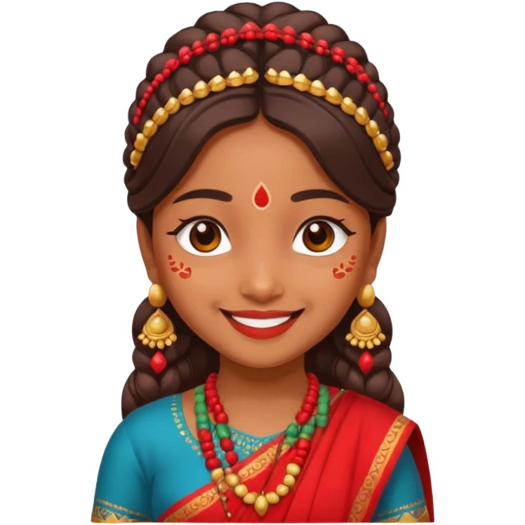 an ios genmoji for a cute indian girl emoji