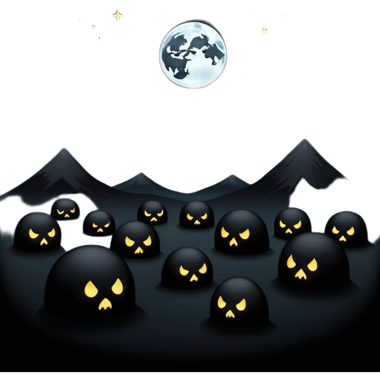 dark and eerie scene, the entire world covered in darkness. The sky is deep black with no stars or light, no moon, no glow just total void and silence. The atmosphere feels ominous and unsettling, as if darkness has swallowed everything. No characters, no visible light sources emoji