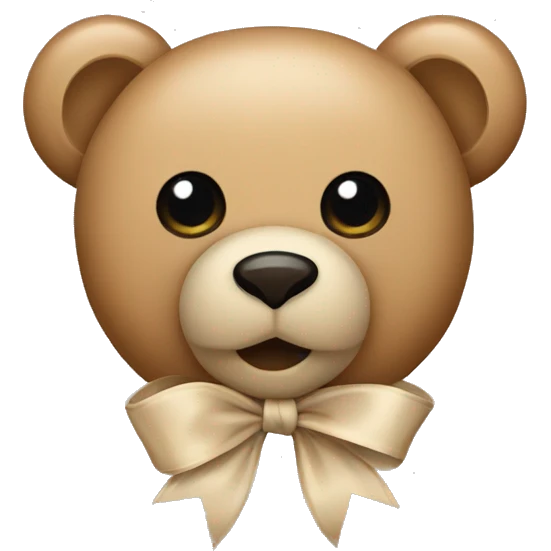 beige teddy bear bow emoji
