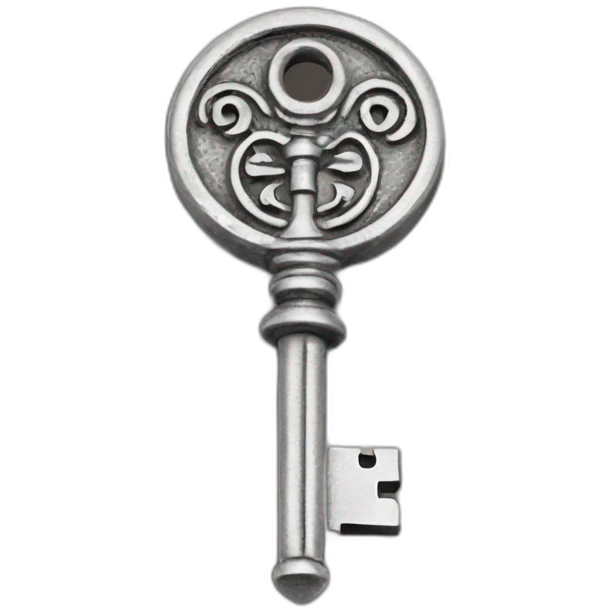 old silver key inserted into web page emoji