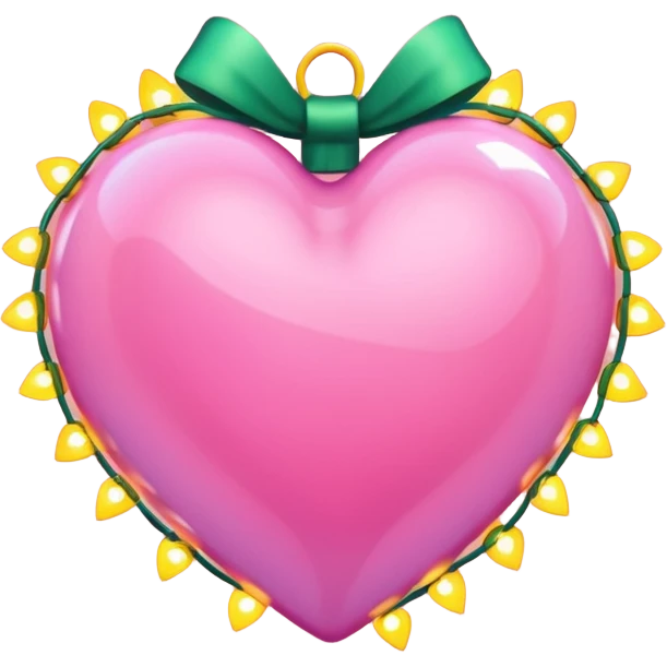 Pink heart wrapped in Christmas lights  emoji