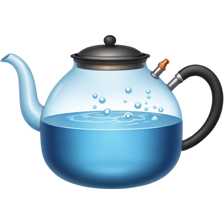 a small pot or kettle filled with water placed on fire, the water is boiling intensely with visible steam and bubbles rising, bright lighting, clean white background



 emoji