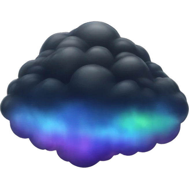 Dark iridescent cloud glowing emoji