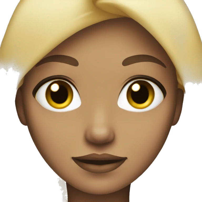 A girl with blonde hair and dark eyes emoji