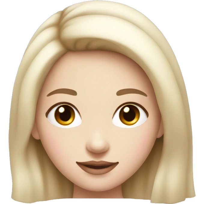 smiling slavic girl with white skin and pink light lips emoji
