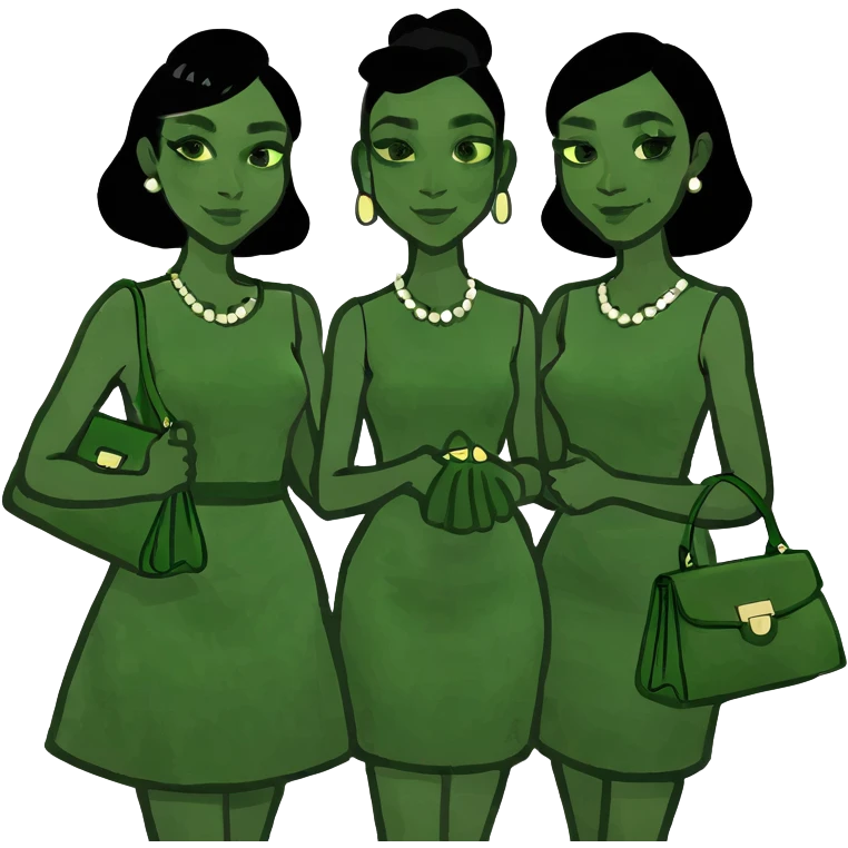 3 white women holding a home title emoji