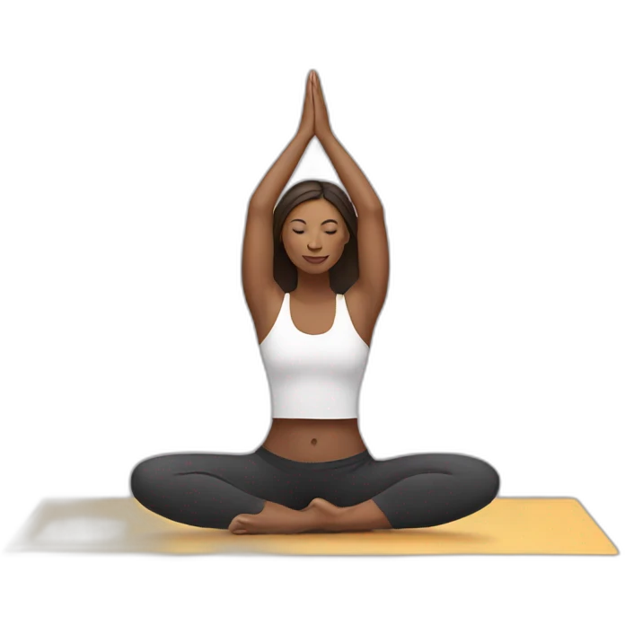 a woman doing yoga and working in tech emoji