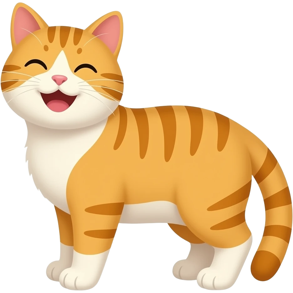 a happy cat basking in the sunshine emoji