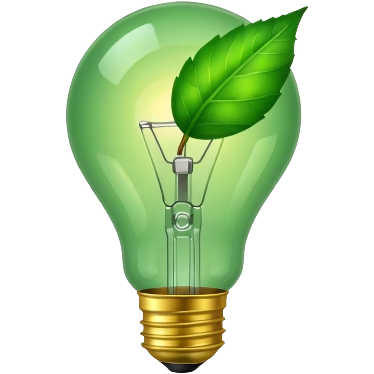 lightbulb with leaf emoji