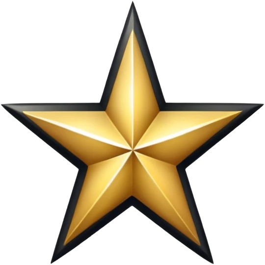 half golden and half black star, split vertically emoji