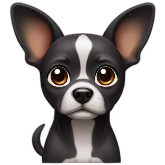 little dog pincher with long face and with black skin color emoji
