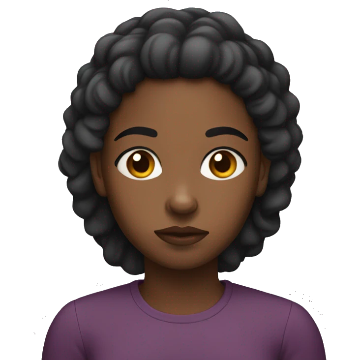 Black girl with concerned look emoji