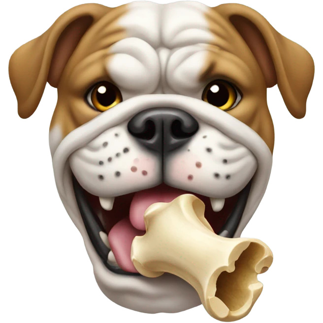 Bulldog with a bone in its mouth emoji