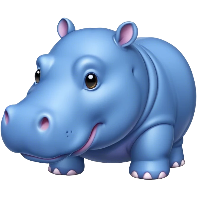 Walking Blue hippo emoji