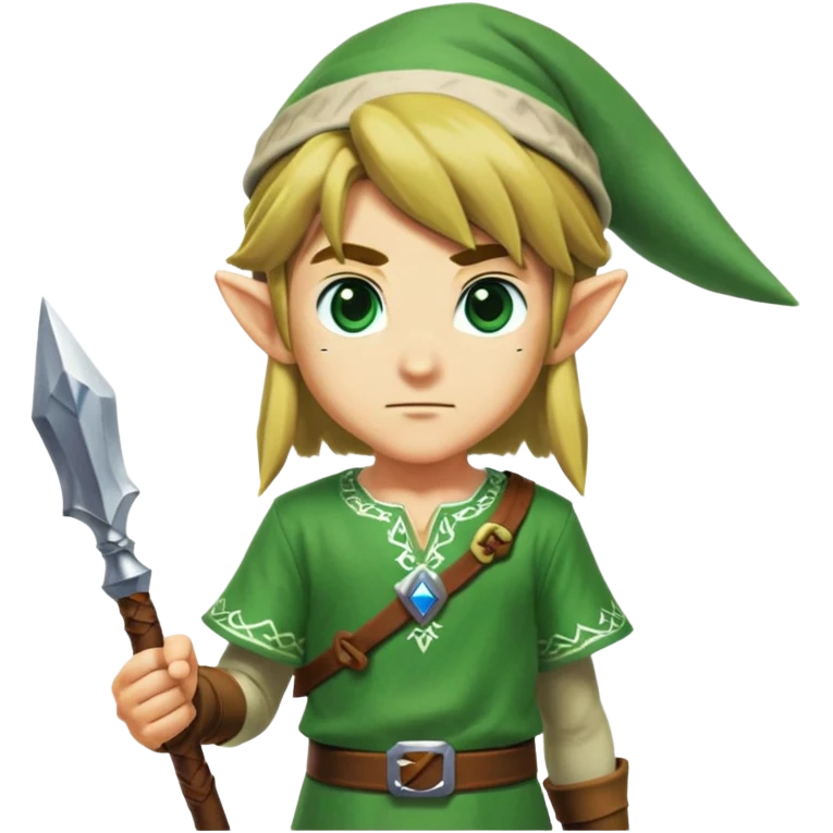 Link from Legend of Zelda with his green tunic and pointy hat emoji
