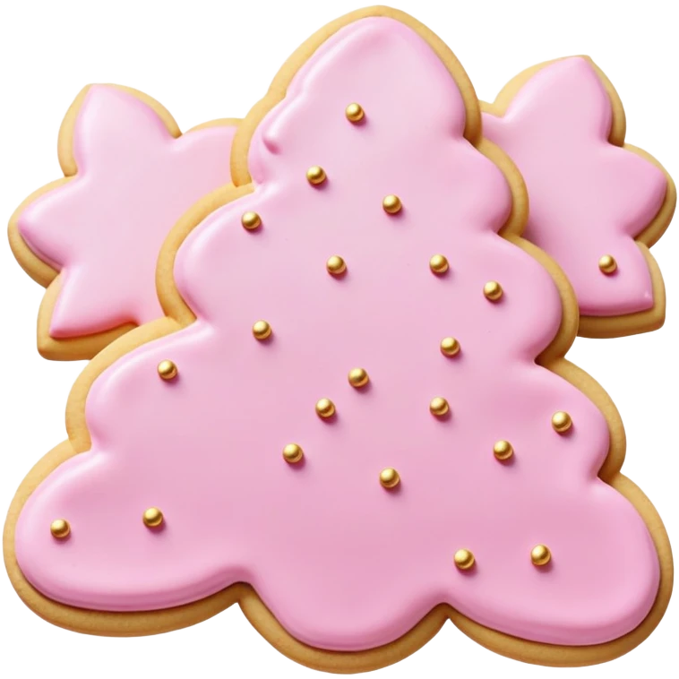 pink buttercream sugar cookies with gold sprinkles  emoji