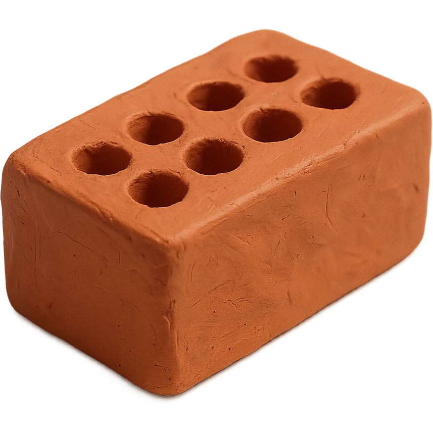 a single clay brick, detailed clay texture, claymation style emoji