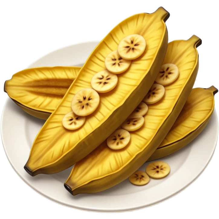 Cinematic Realistic Patacones Dish Emoji, depicted as twice-fried plantain slices with a crispy exterior rendered with detailed textures and dynamic, inviting lighting. emoji