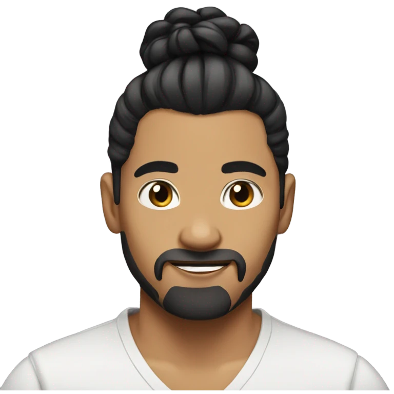 manbun asian black hair emoji