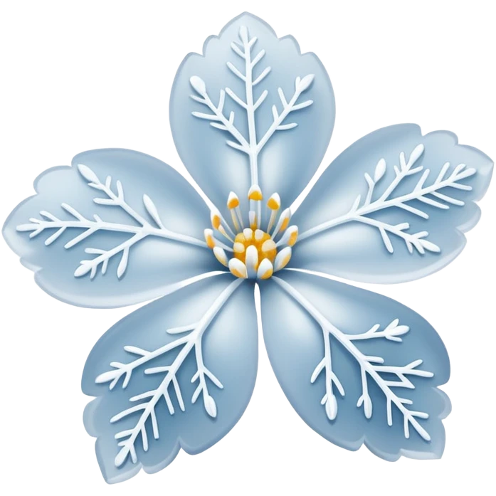 A tiny winter bloom dusted lightly with frost crystals. emoji