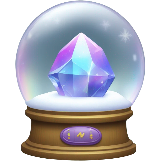 iridescent crystal in snow ball emoji