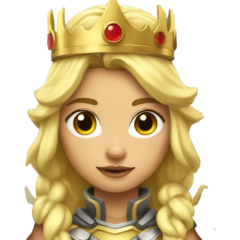 Blond Valkyrie full body with crown and wings emoji