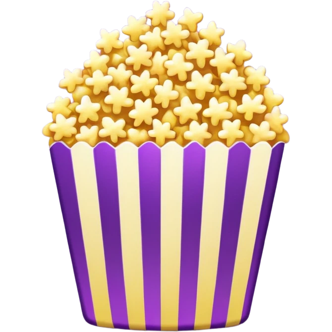 Glitter purple and yellow popcorn  emoji
