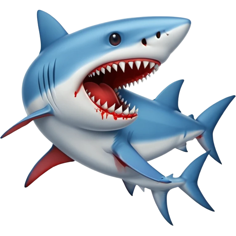 blue Shark attack efferct with blood emoji