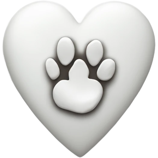 White heart with dog's paw emoji
