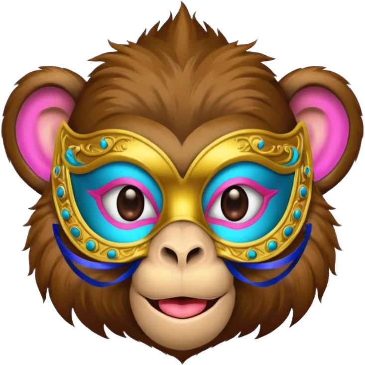 a monkey wearing masquerade emoji