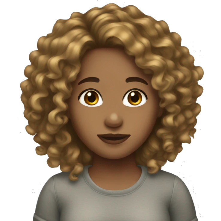 Girl long curly hair light skin emoji