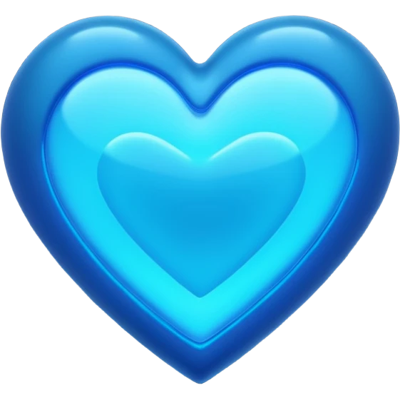 blue heart with a neon glow emoji