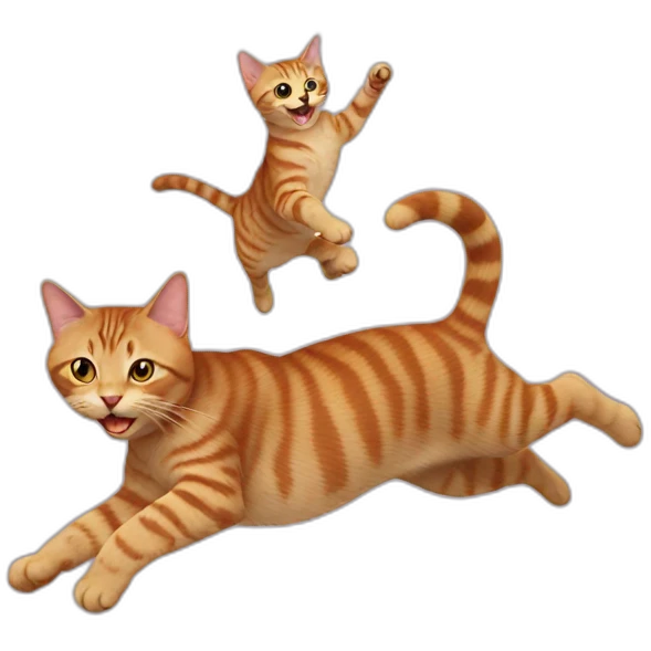 Cat jumping on a cat emoji