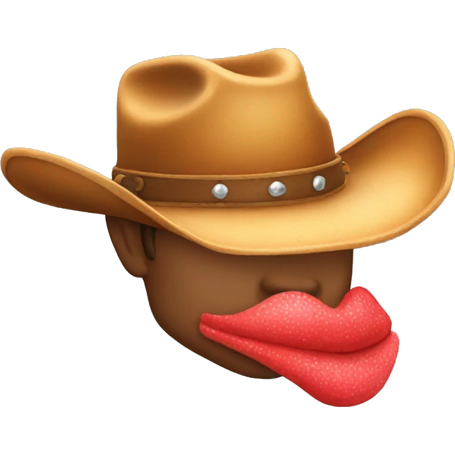 Cowboy hat kissing face emoji