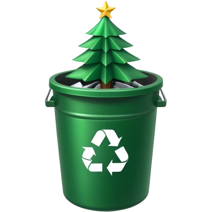 🎄New Year tree inside trash can 🗑️ emoji