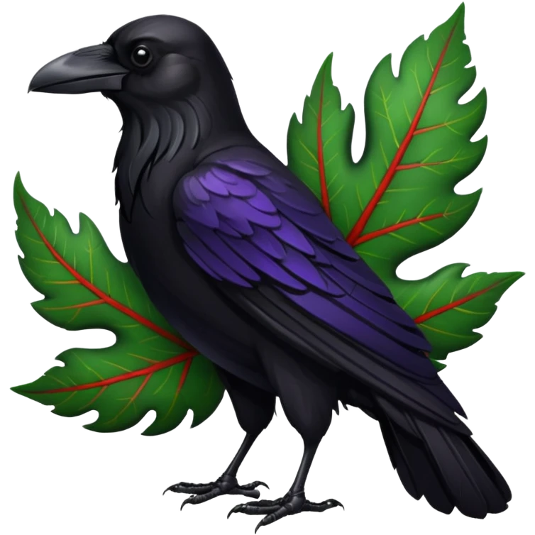 A raven holding a weirwood leaf emoji