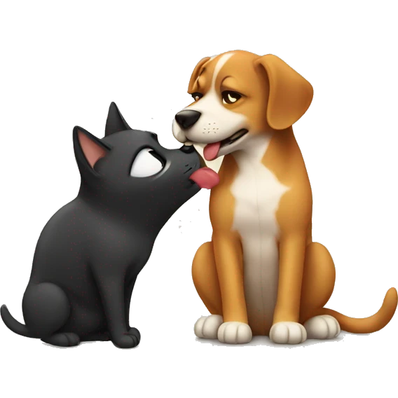 Dog kiss cat emoji
