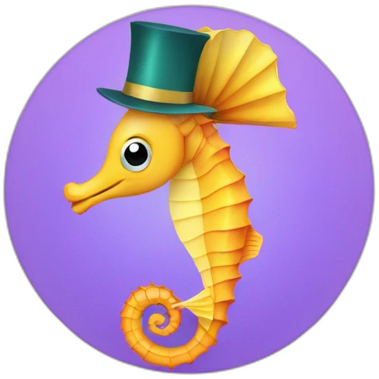 Seahorse Woth party hat emoji