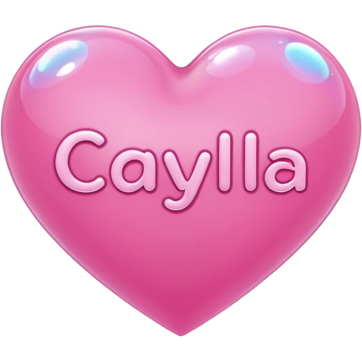 A Pink heart with a name Cayla inside it emoji