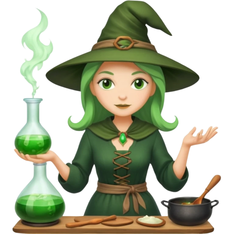 green witch cooking potion emoji