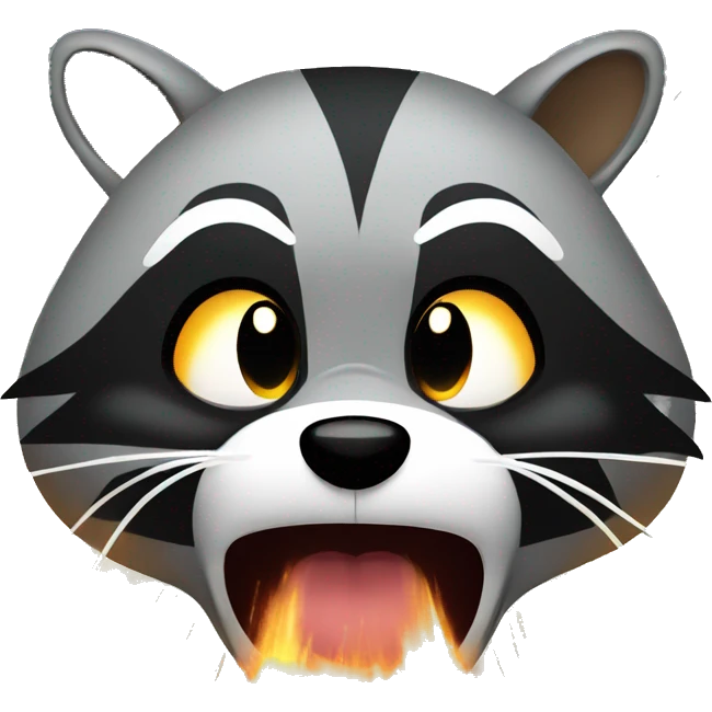 angry annoying raccoon with sparks emoji