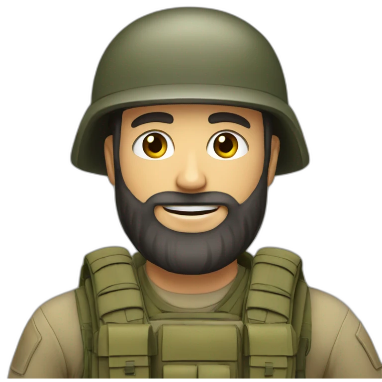 bearded man IDF soldier happy emoji