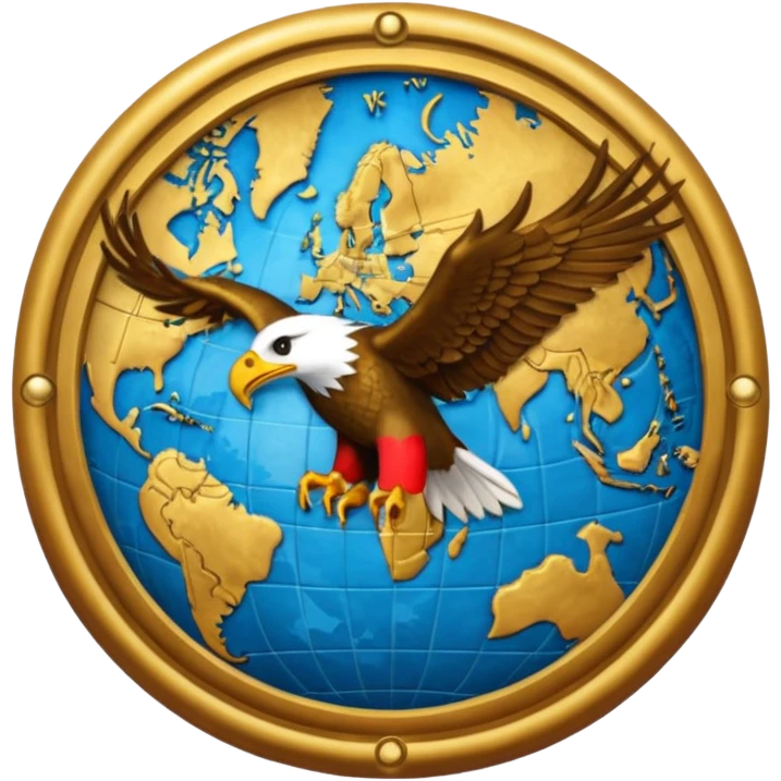 aigle avec mappemonde emoji