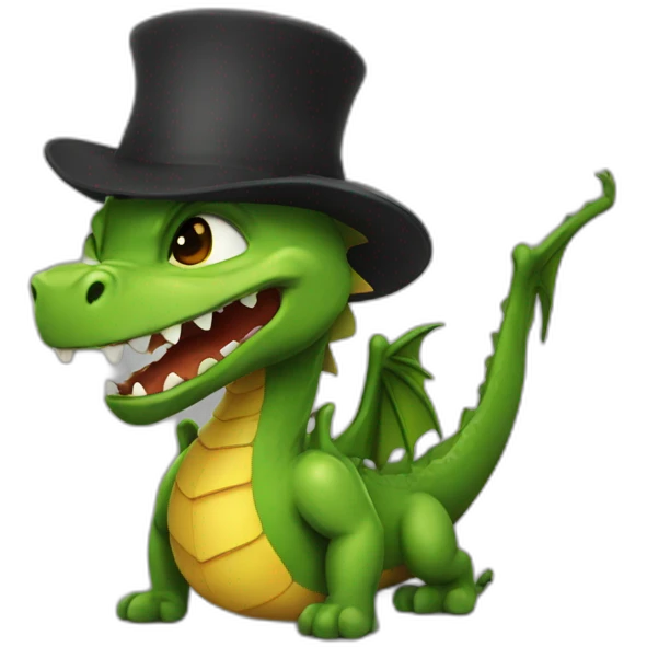 A dragon with mafiahat emoji