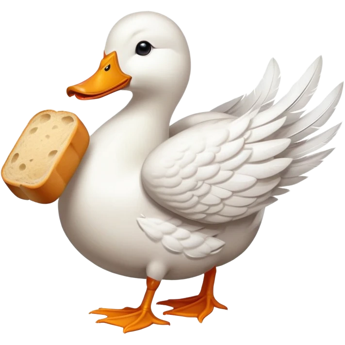 duck holding a loaf of bread emoji
